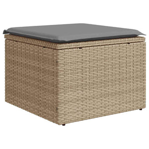 Set Divano da Giardino 2 pz con Cuscini Beige Polyrattan Acacia 3328682