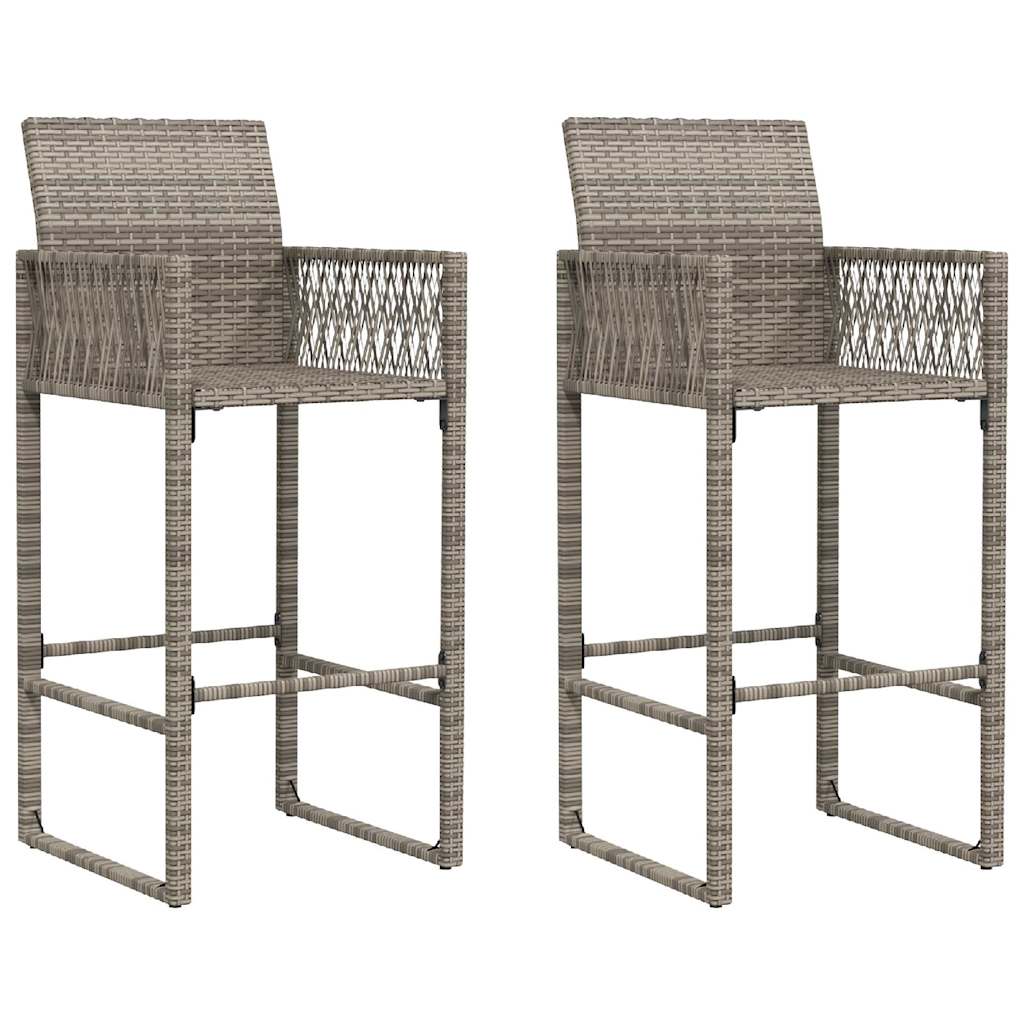 Set Bar da Giardino 3pz senza Cuscini Grigio Polyrattan Acacia 3328887