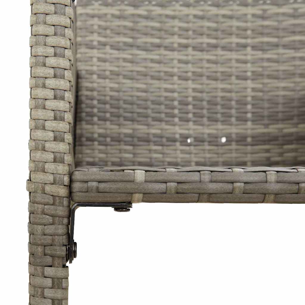 Set Bar da Giardino 5pz senza Cuscini Nero in Polyrattan Acacia 3328888