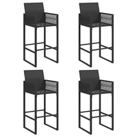 Set Bar da Giardino 5pz senza Cuscini Nero in Polyrattan Acacia 3328889