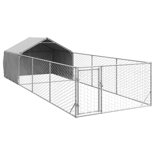 Cuccia per Cani da Esterno con Recinto 7x2x1,5m Acciaio Zincato 3329237