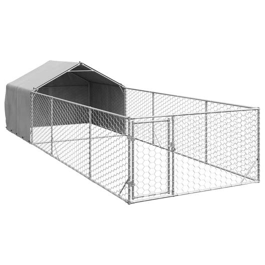 Cuccia per Cani da Esterno con Recinto 6x2x1,5m Acciaio Zincato 3329238