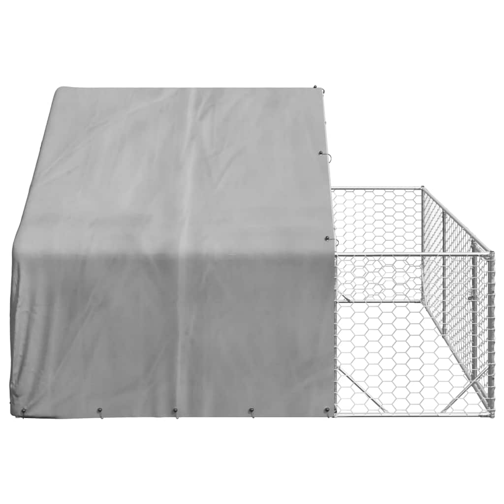 Cuccia per Cani da Esterno con Recinto 3x3x1,9m Acciaio Zincato 3329240