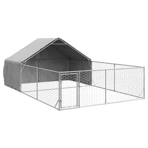 Cuccia per Cani da Esterno con Recinto 6x3x1,9m Acciaio Zincato 3329242