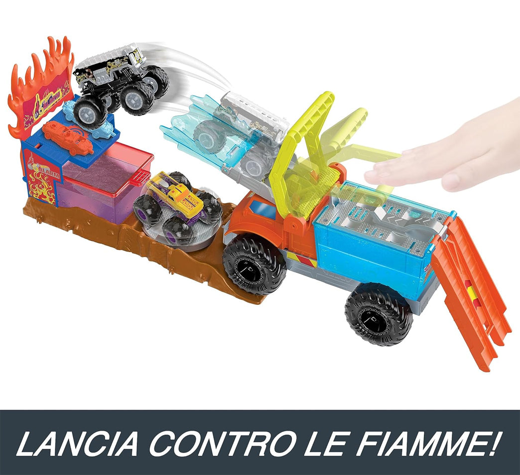 Hot Wheels Monster Trucks Playset Arena degli Scontri Missione Anti-Incendio