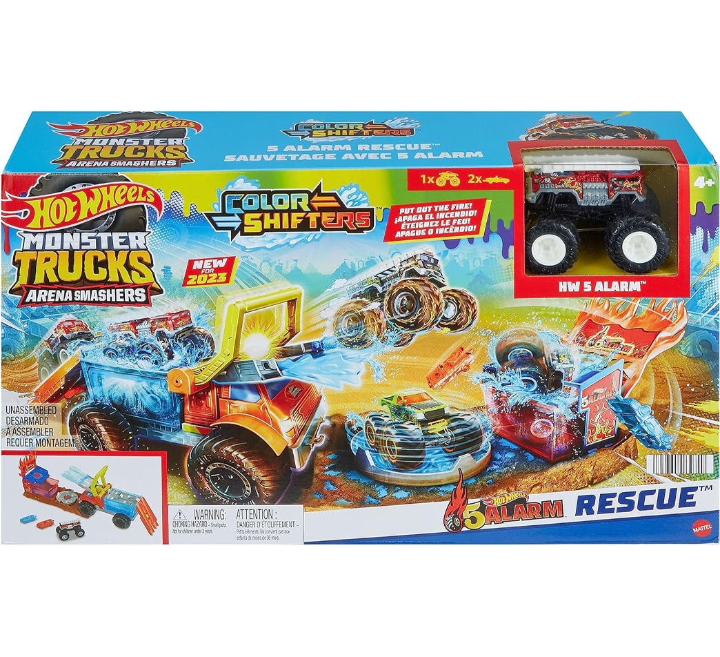 Hot Wheels Monster Trucks Playset Arena degli Scontri Missione Anti-Incendio