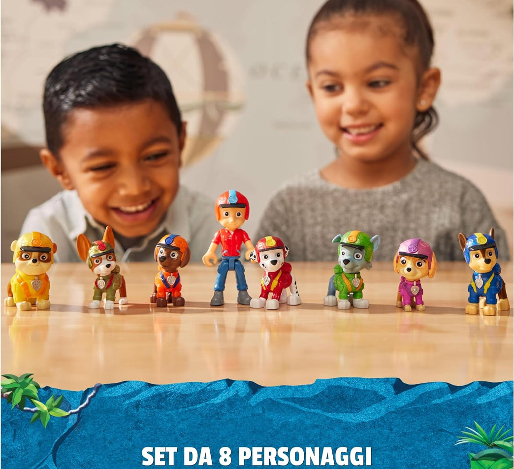 Paw Patrol Jungle Pups Confezione Regalo 8 Personaggi Collezionabili Idea Regalo