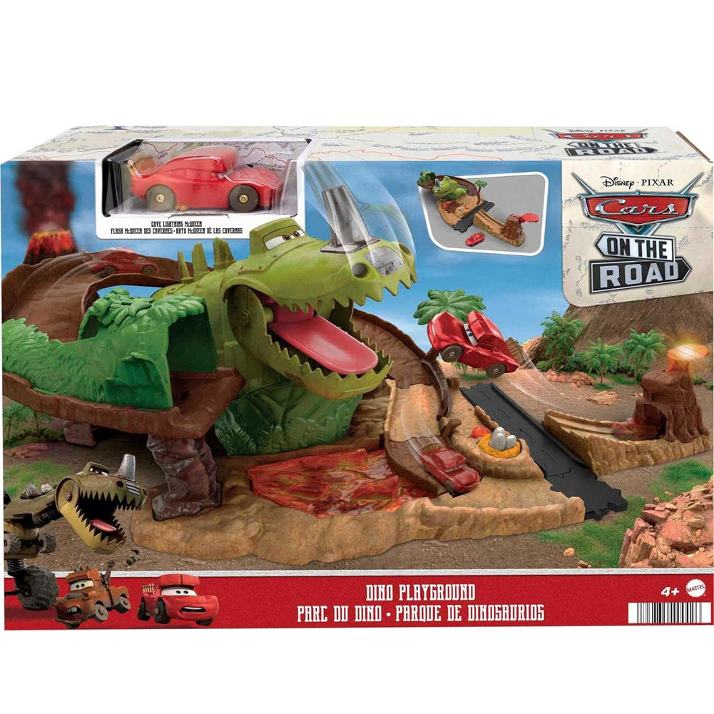 Mattel Disney Pixar Cars On The Road Set Parco dei Dinosauri Playset Idea Regalo