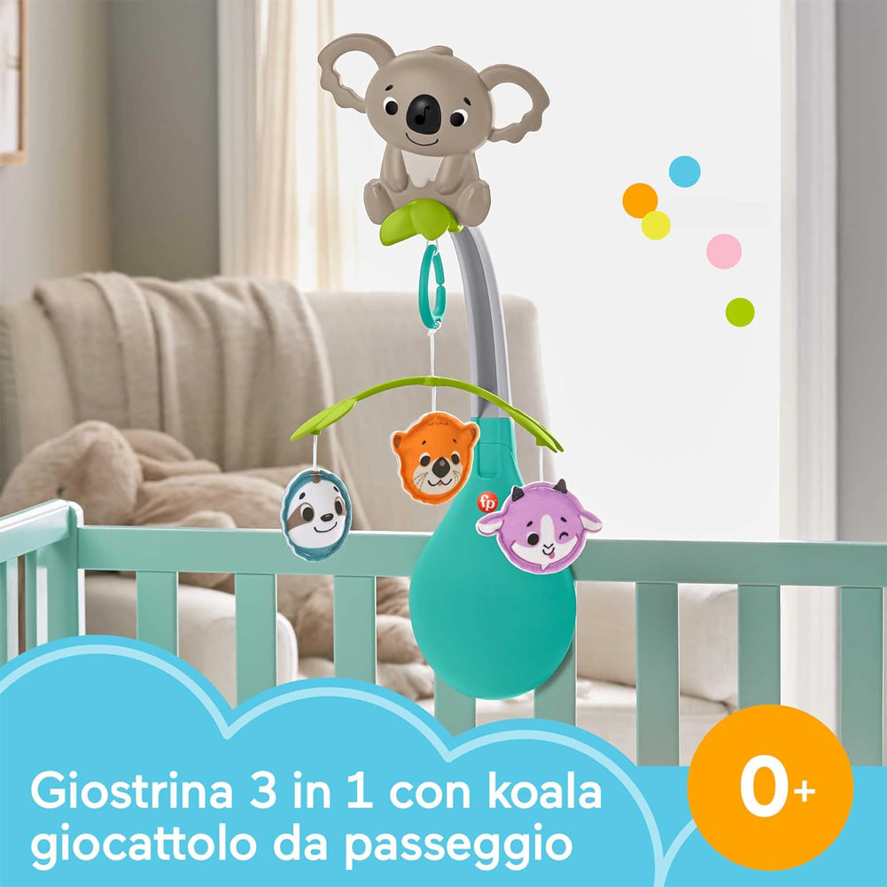 Fisher-Price Giostrina Gioco e Relax 3-in-1 Include un Tenero Koala 3 Giocattoli