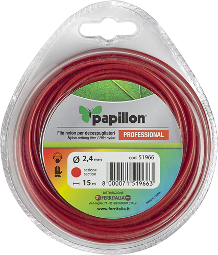 Filo nylon decespugliatore papillon tondo prof2,7mmx12mt - cf blister