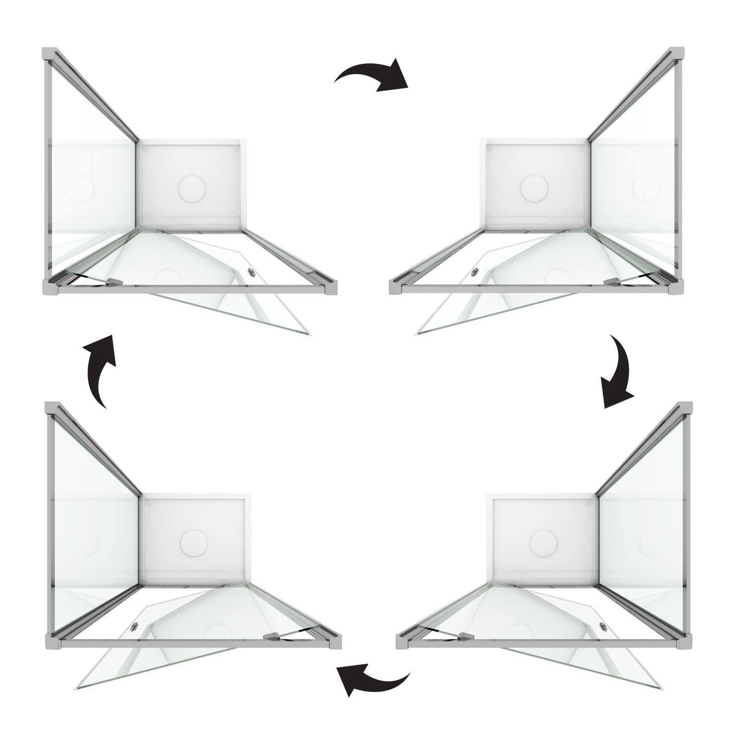 Box Doccia 1 Anta Battente In Cristallo Trasparente 6mm H198 Fosterberg Aalborg Duo 70x100 cm