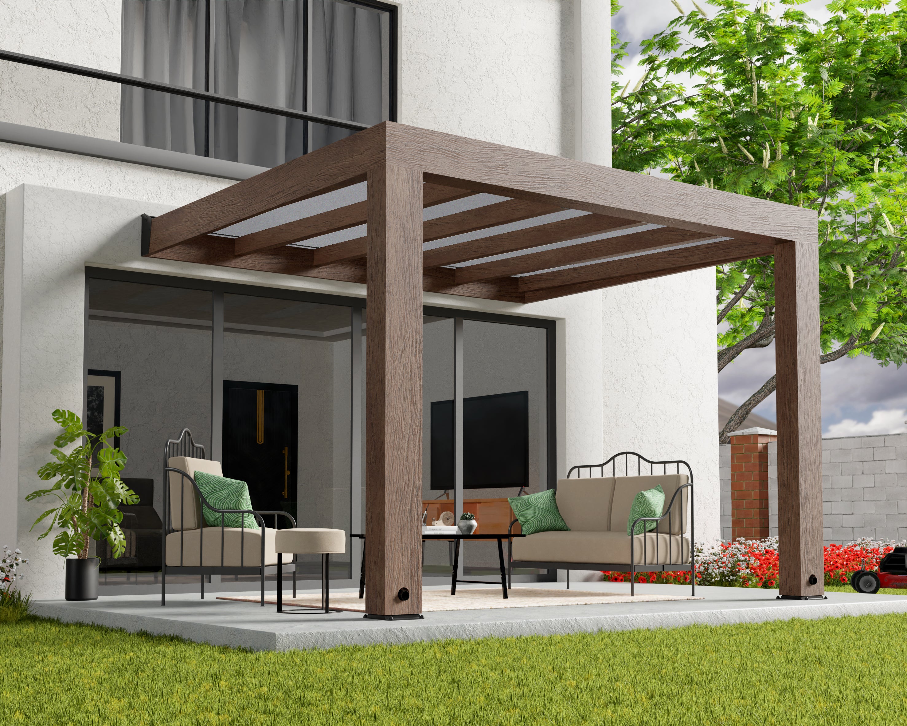 Pergola Helsinki 3X3.4 m Pergola in legno di cedro