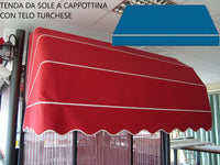 Tenda Sole Cappottina 5 Raggi, Telo PVC Turchese, Largh 1,50 x Sporgenza 1, UV-Resistente Giardino, Balcone