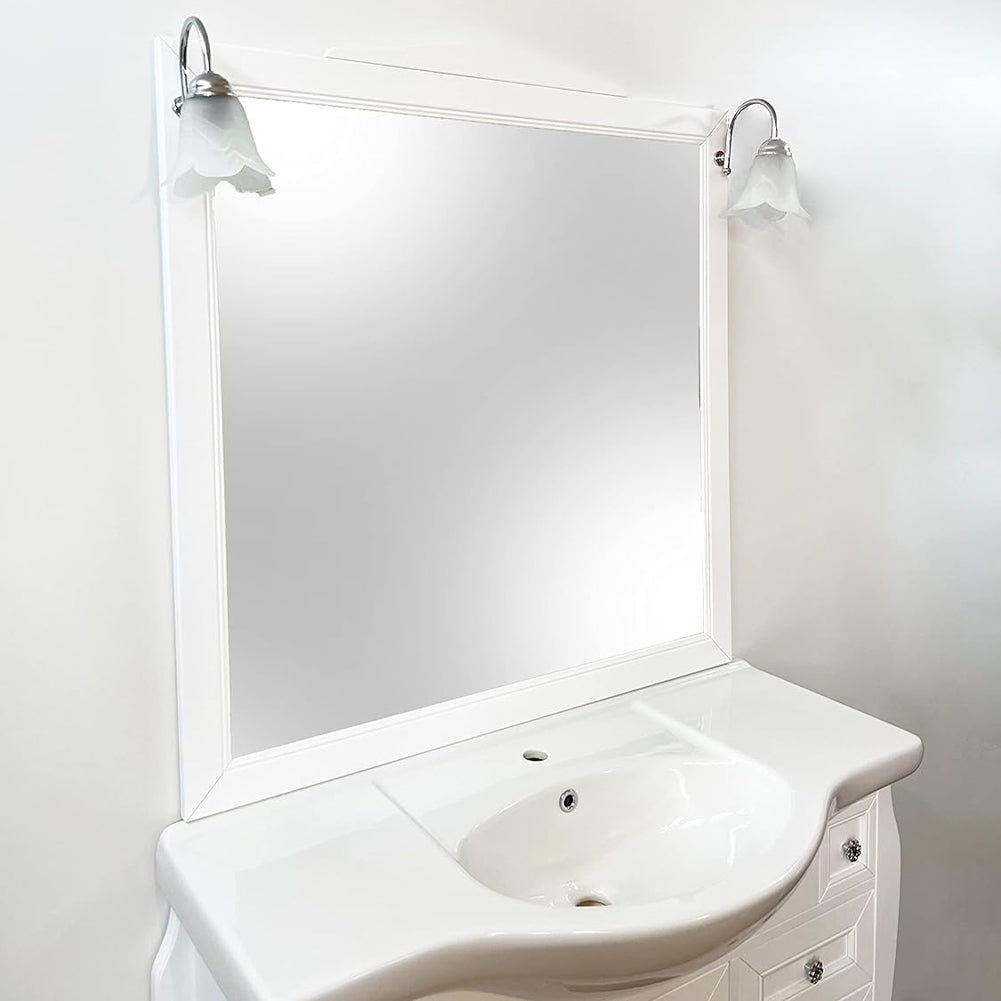 Mobile Da Bagno Bianco Completo Modello Martina Completo con Specchio e Lavabo