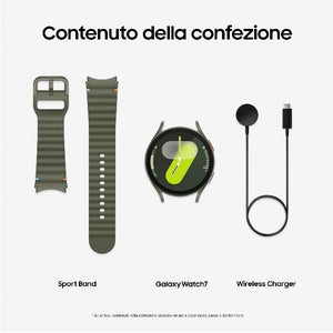 Samsung galaxy watch7 smartwatch galaxy ai, analisi del sonno, controllo con doppio avvicinamento di dita, batteria a lunga durata, gps, bluetooth, ghiera touch in alluminio 44mm green - L310NZGAI