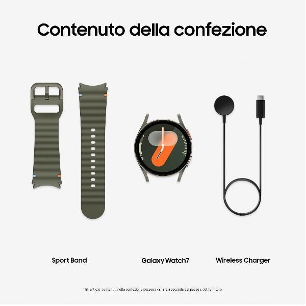 Samsung galaxy watch7 smartwatch galaxy ai, analisi del sonno, controllo con doppio avvicinamento di dita, batteria a lunga durata, gps, bluetooth, ghiera touch in alluminio 40mm green - L300NZGAI