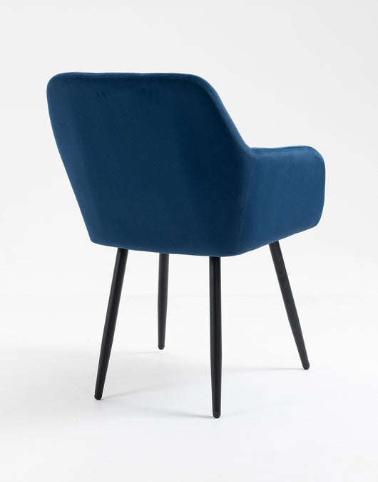 Poltroncina Classica con Braccioli per Camera da Letto in Velluto Design Moderno-Blu