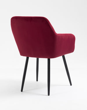 Poltroncina Classica con Braccioli per Camera da Letto in Velluto Design Moderno-Bordeaux