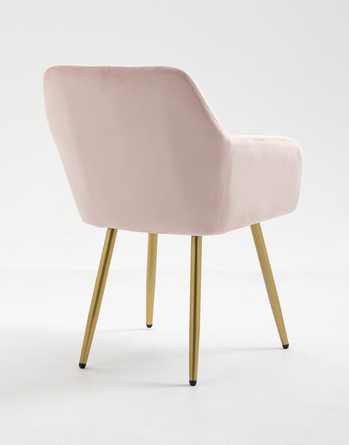 Poltroncina Classica con Braccioli per Camera da Letto in Velluto Design Moderno-Rosa