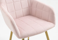 Poltroncina Classica con Braccioli per Camera da Letto in Velluto Design Moderno-Rosa