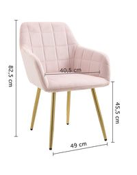 Poltroncina Classica con Braccioli per Camera da Letto in Velluto Design Moderno-Rosa