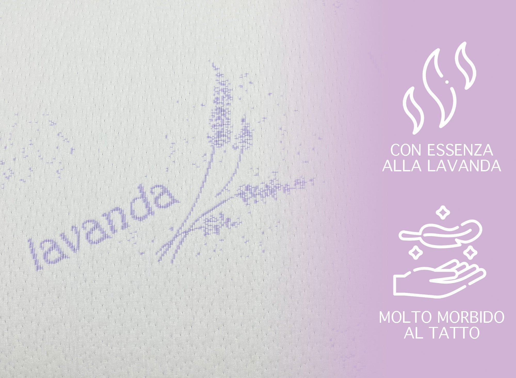 Guanciale Anatomico Aloe Vera Memo Cuscino Letto Saponetta Traspirante Memory Foam Anallergico Prodotto Italiano - Lavanda - 1 Cuscino