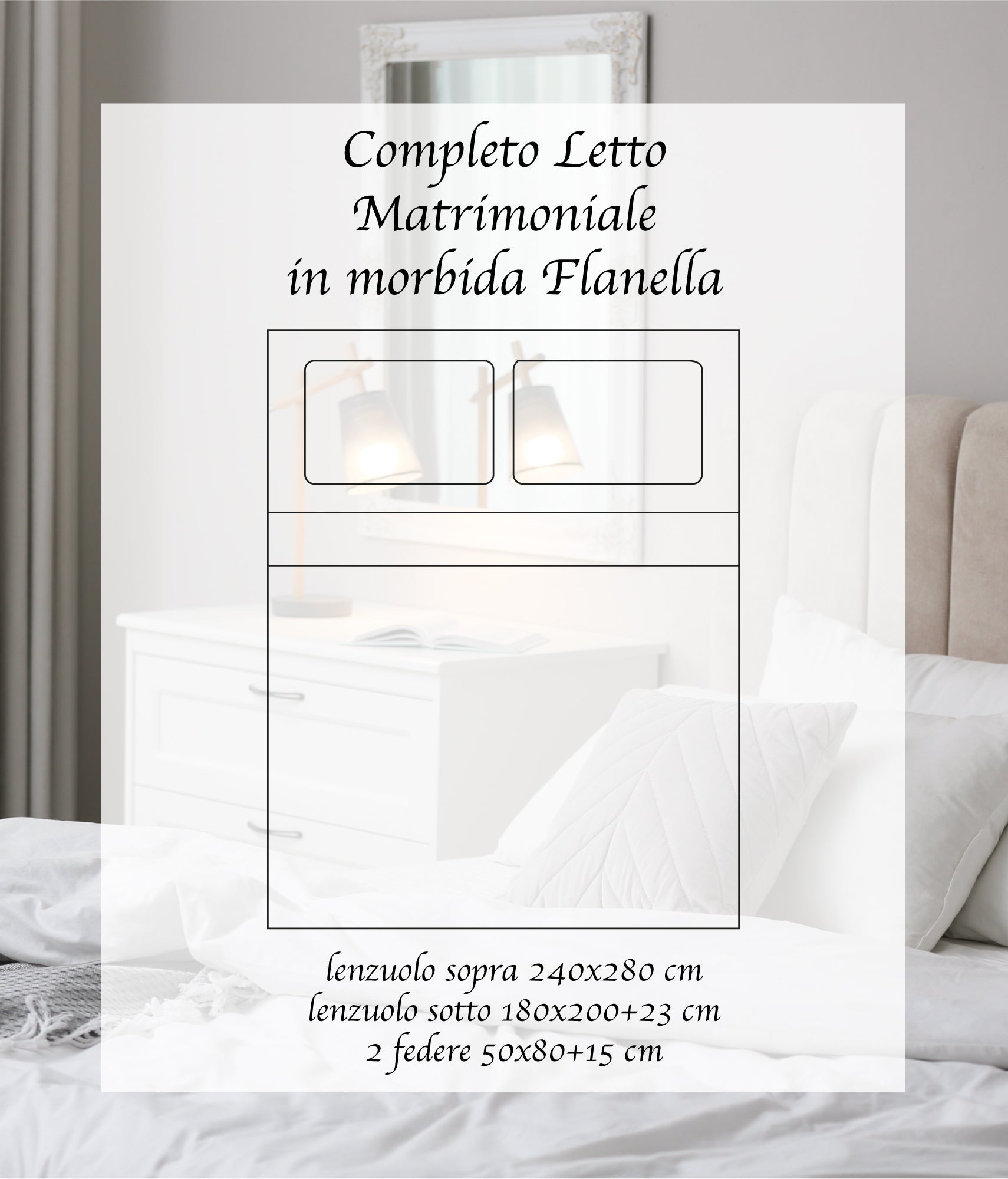 Completo Letto In Cotone Di Flanella Lenzuola Matrimoniali,Parure, Flanella Calda e Morbida,Anti Pilling Felpato Flanellato - Stv-FlourishBeige - Matrimoniale