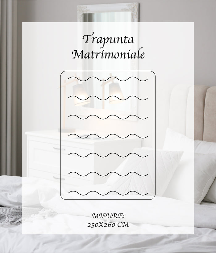 Trapunta Matrimoniale Invernale Stampata Piumino Caldo Piumone Prodotto Italiano Imbottitura Coperta Anallergica Traspirante - 27ShabbyDear 