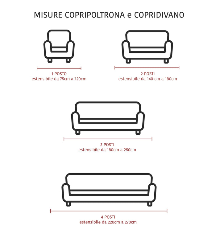 Copridivano Elasticizzato Bielastico Protettivo Antiscivolo Antigraffio Universale Con Braccioli Sagomati - Bianco - 1 Posto