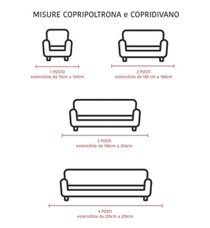 Copridivano Elasticizzato Bielastico Protettivo Antiscivolo Antigraffio Universale Con Braccioli Sagomati  - Panna - 2 Posti