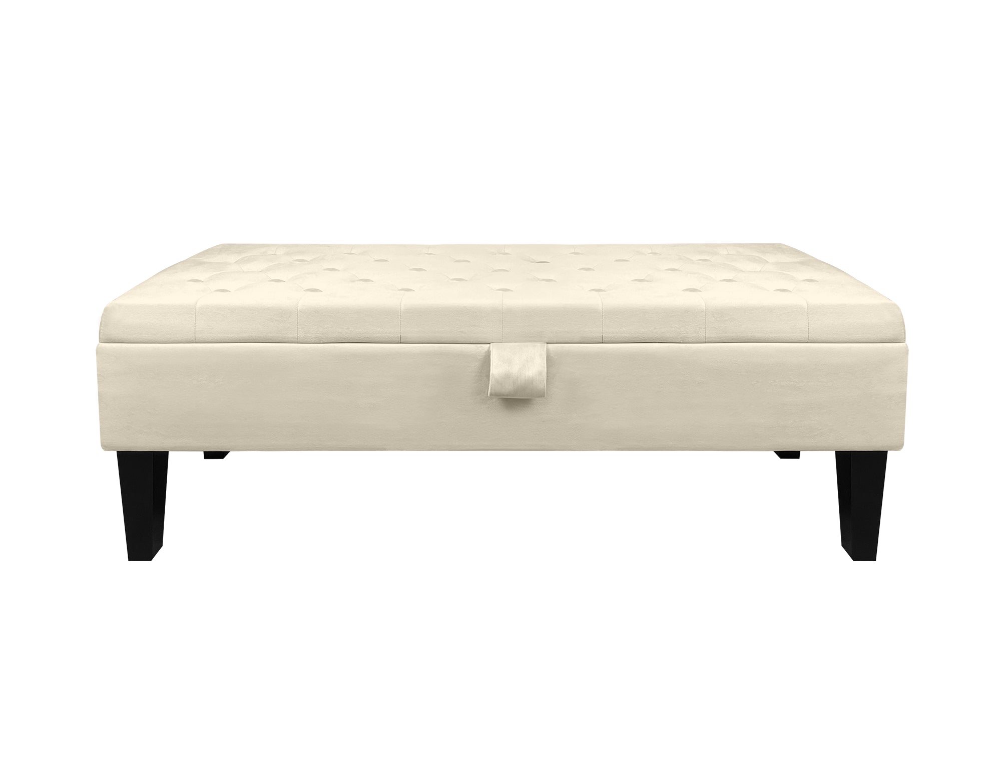 Divanetto In Velluto Panca Contenitore Pouf PortaOggetti Panca Sgabello A Pie Di Letto Cassapanca Ingresso Legno Massello Panchina - Crema