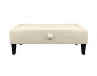 Divanetto In Velluto Panca Contenitore Pouf PortaOggetti Panca Sgabello A Pie Di Letto Cassapanca Ingresso Legno Massello Panchina - Crema