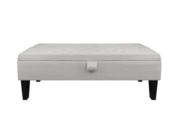 Divanetto In Velluto Panca Contenitore Pouf PortaOggetti Panca Sgabello A Pie Di Letto Cassapanca Ingresso Legno Massello Panchina - Grigio