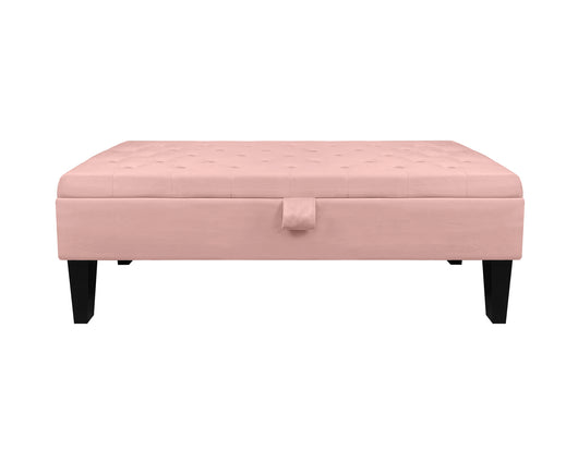 Divanetto In Velluto Panca Contenitore Pouf PortaOggetti Panca Sgabello A Pie Di Letto Cassapanca Ingresso Legno Massello Panchina - Rosa