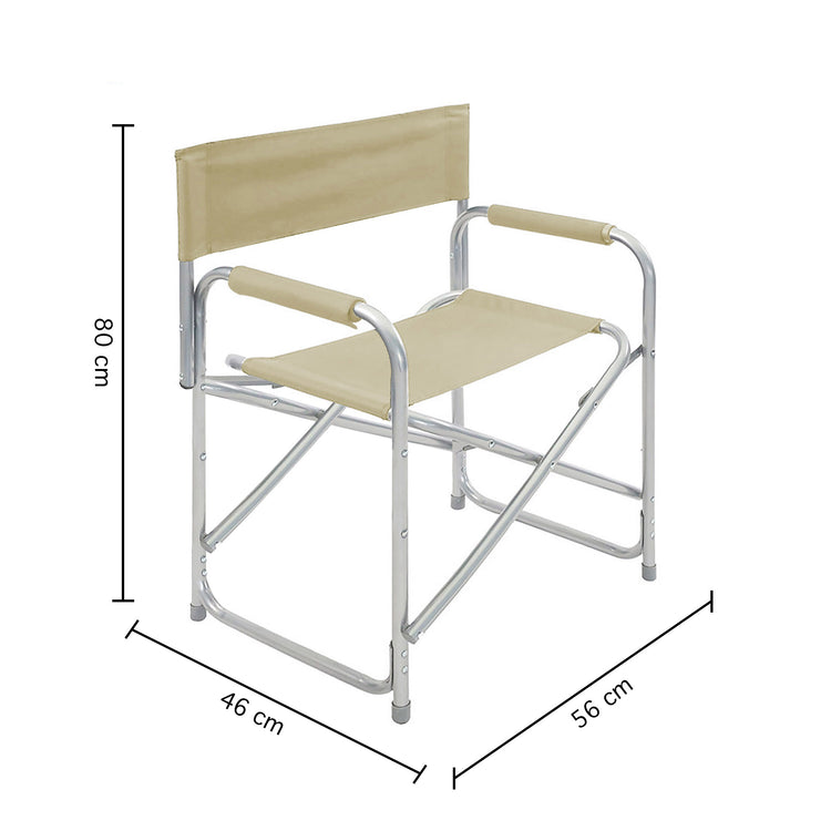 Sedia Sgabello Regista Poltrona Pieghevole in Alluminio Lavabile Leggera Lavabile - Beige