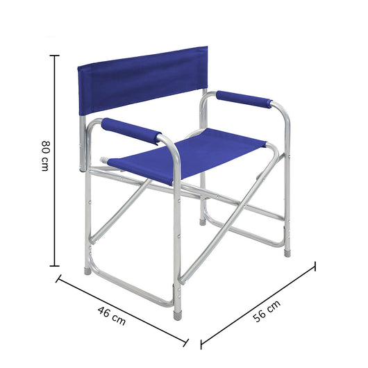 Sedia Sgabello Regista Poltrona Pieghevole in Alluminio Lavabile Leggera Lavabile  - Blu