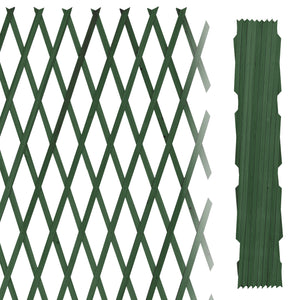 Traliccio Grigliato Estensibile In Legno Sostegno Muro Fiori Piante Rampicanti Terrazzi Balcone Giardino Reticolato Fioriera Parete Verticale - Verde - 1x2 Mt