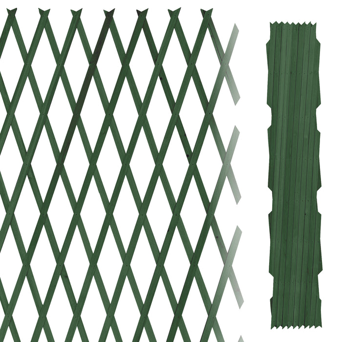 Traliccio Grigliato Estensibile In Legno Sostegno Muro Fiori Piante Rampicanti Terrazzi Balcone Giardino Reticolato Fioriera Parete Verticale - Verde - 1.5x2 Mt