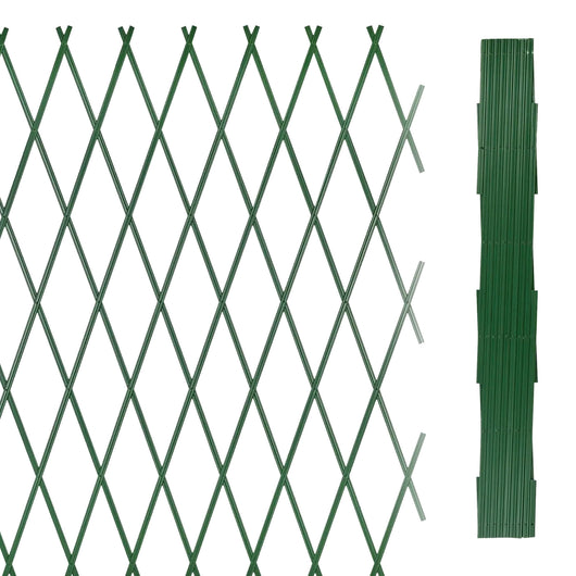 Traliccio Grigliato Estensibile In Pvc Sostegno Muro Fiori Piante Rampicanti Terrazzi Balcone Giardino Reticolato Fioriera Parete Verticale - Verde - 1x1 Mt