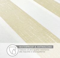 Tovaglia Antimacchia Idrorepellente Fantasia Rigata In Tutte Le Misure Antiscivolo Proteggi Tavolo Copritavolo A Righe Quadrata Rettangolare Cucina Salotto Interno Esterno - Riga Beige - 140 x230Cm