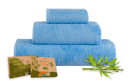 Set 3 Pezzi Asciugamani In Bambù Bagno Salvietta Viso Telo Doccia Asciugamano Pregiati Super Assorbenti  Salviette Teli Asciugamano Ospite 450 Gr Bamboo  - BambuAzzurro