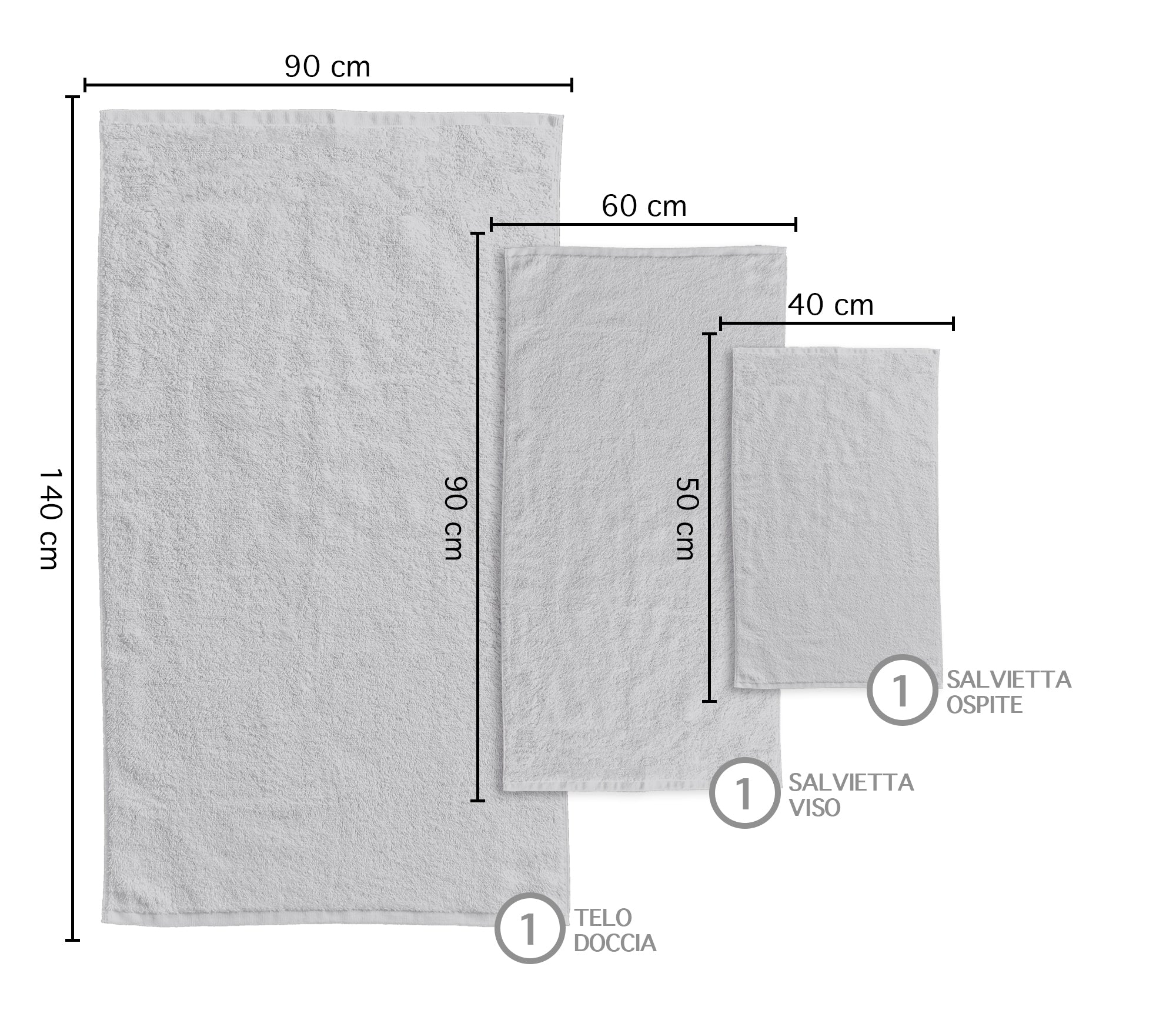 Set 3 Pezzi Asciugamani In Bambù Bagno Salvietta Viso Telo Doccia Asciugamano Pregiati Super Assorbenti  Salviette Teli Asciugamano Ospite 450 Gr Bamboo  - BambuGrigio