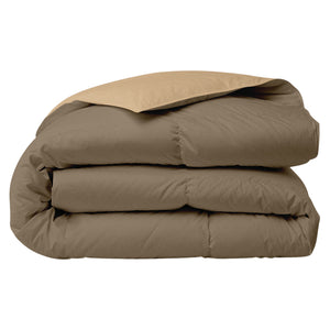 Piumino Letto invernale in Piuma d'Oca 90/10 Double Face 350 Gr/Mq Coperta Inverno Piumone Caldo Trapuntato Trapunta - Singola - BeigeDove