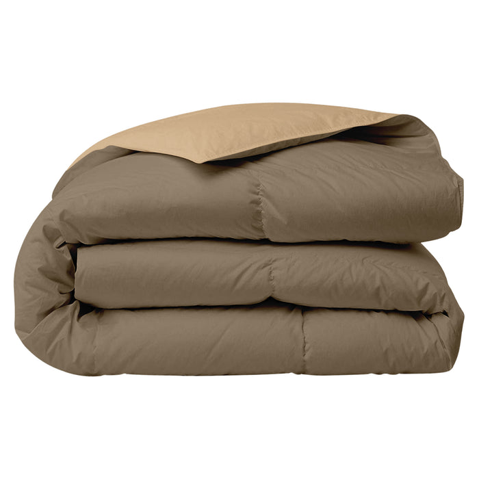 Piumino Letto invernale in Piuma d'Oca 90/10 Double Face 350 Gr/Mq Coperta Inverno Piumone Caldo Trapuntato Trapunta - Singola - BeigeDove