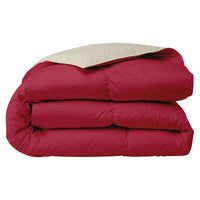 Piumino Letto invernale in Piuma d'Oca 90/10 Double Face 350 Gr/Mq Coperta Inverno Piumone Caldo Trapuntato Trapunta - Piazza e mezza - PannaBordeaux