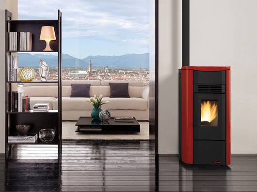 stufa pellet 9,2 kw giusy plus evo2.0 canalizzata bordeux cod:ferx.88951