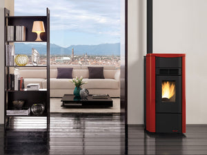 stufa pellet 9,2 kw giusy plus evo2.0 canalizzata bordeux 88951