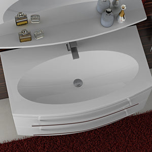 Lavabo da Bagno Ovale in Marmo Artificiale 92cm Fosterberg Hvid 3