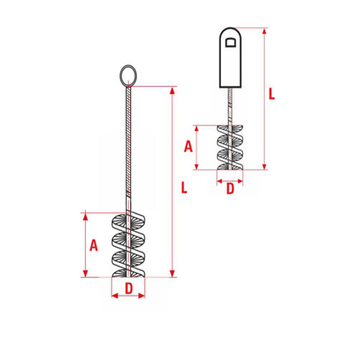 Scovolo manuale filo in nylon da 78 centimetri ideale per caldaie a gas