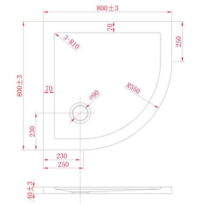 Piatto Doccia Semicircolare In Acrilico Bianco Fosterberg Floret 4 Ultraslim 80x80 cm